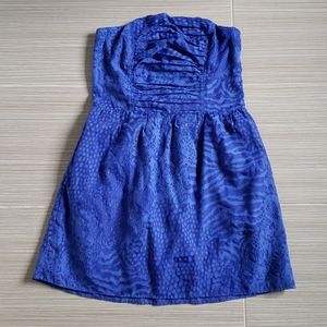 Royal blue strapless dress